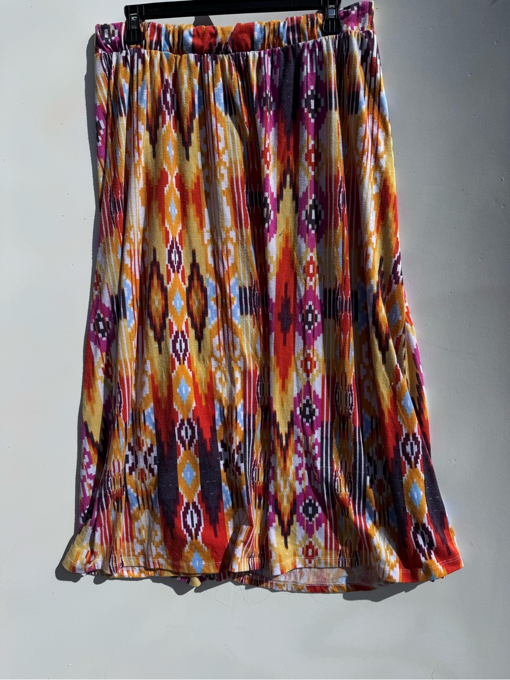 Kim Rogers Multicolor Southwest Motif Midi Skirt XL Western Rodeo Ranch  Prairie